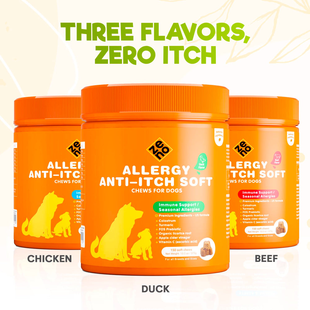 Aprobado por veterinarios: confianza con ZENO Dog Allergy Chews.