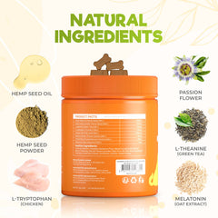 ZENO ingredientes naturales: cáñamo, pasiflora y manzanilla para una calma suave.