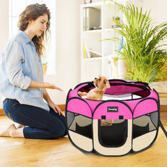 Zenply jaula portátil plegada, diseño compacto para transportar fácilmente.