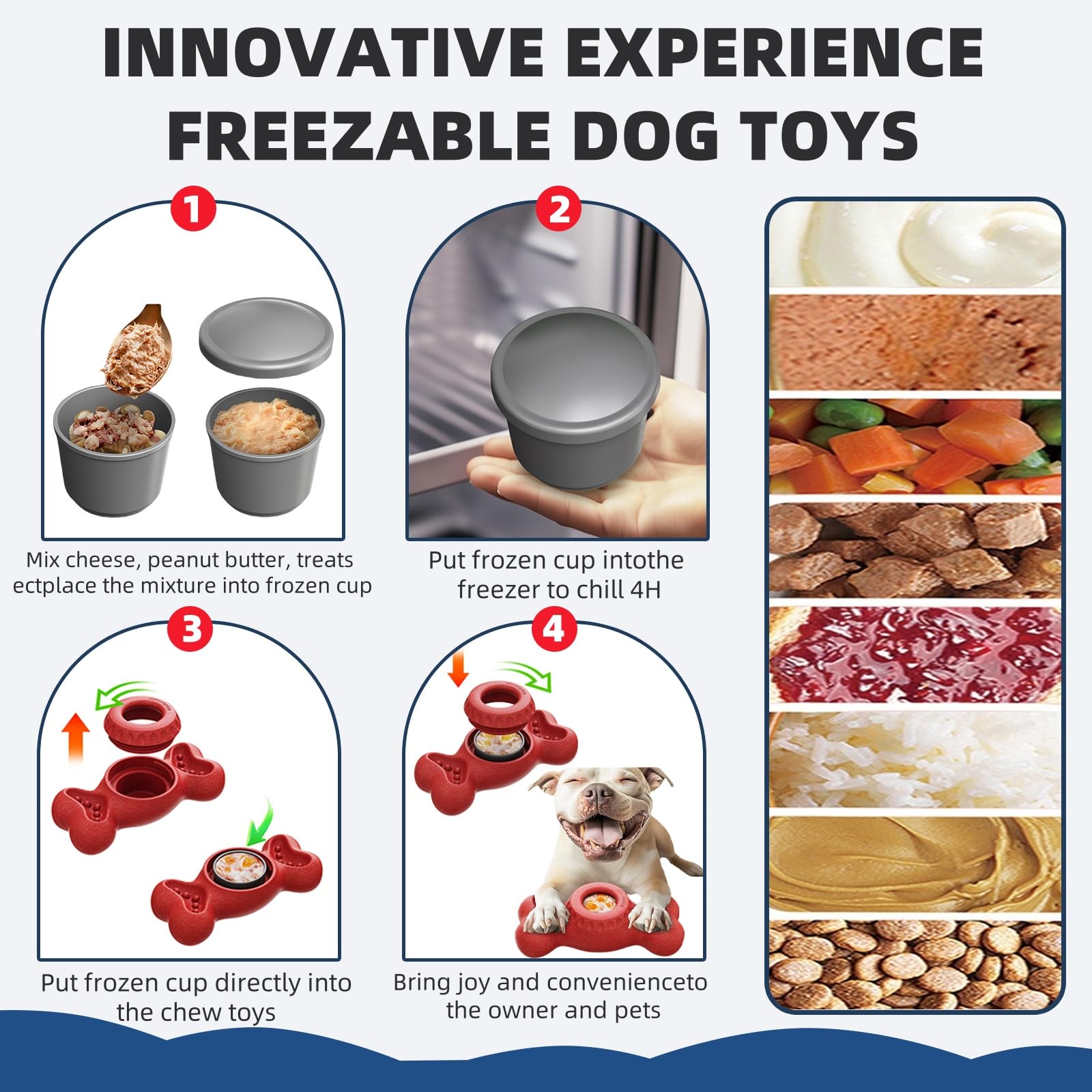 ZenQeek Hueso Congelado, tamaño mediano para perros de más de 22 libras.