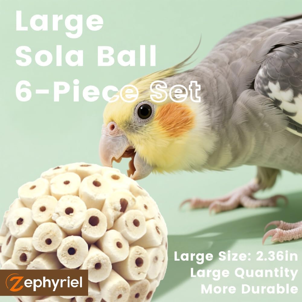 Zephyriel bola sola, ideal para masticar y cuidar garras y picos de aves pequeñas.