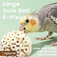 Zephyriel bola sola, ideal para masticar y cuidar garras y picos de aves pequeñas.