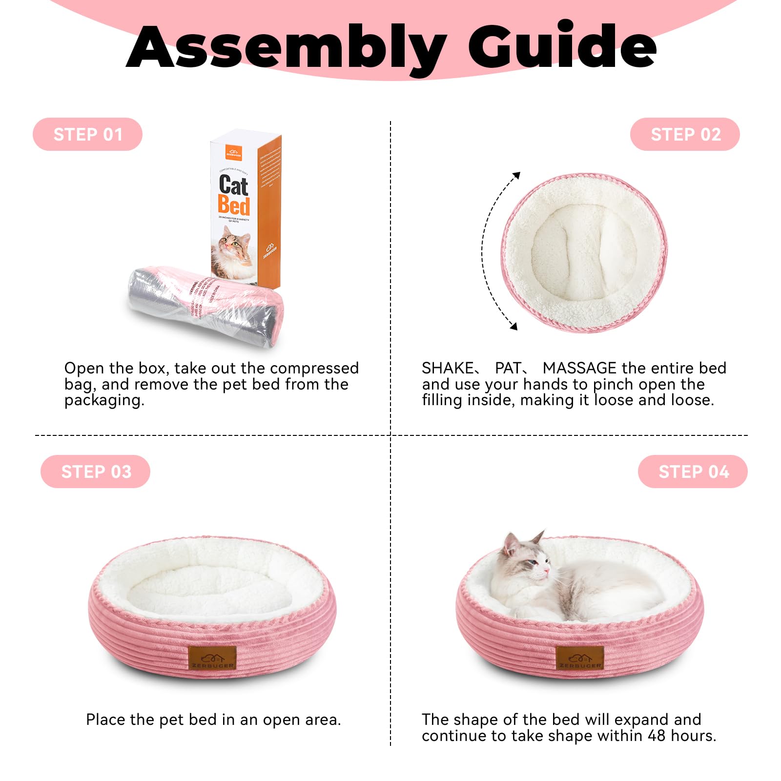 Cama Zerbuger con diseño tipo nido que abraza el cuerpo del gato.