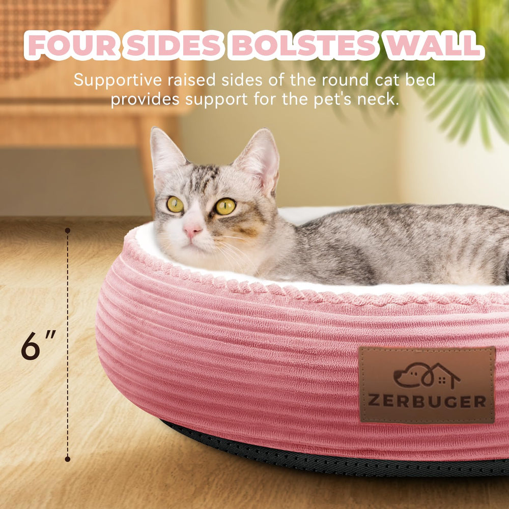 Cama Zerbuger con relleno plush que ofrece soporte suave para cuello.