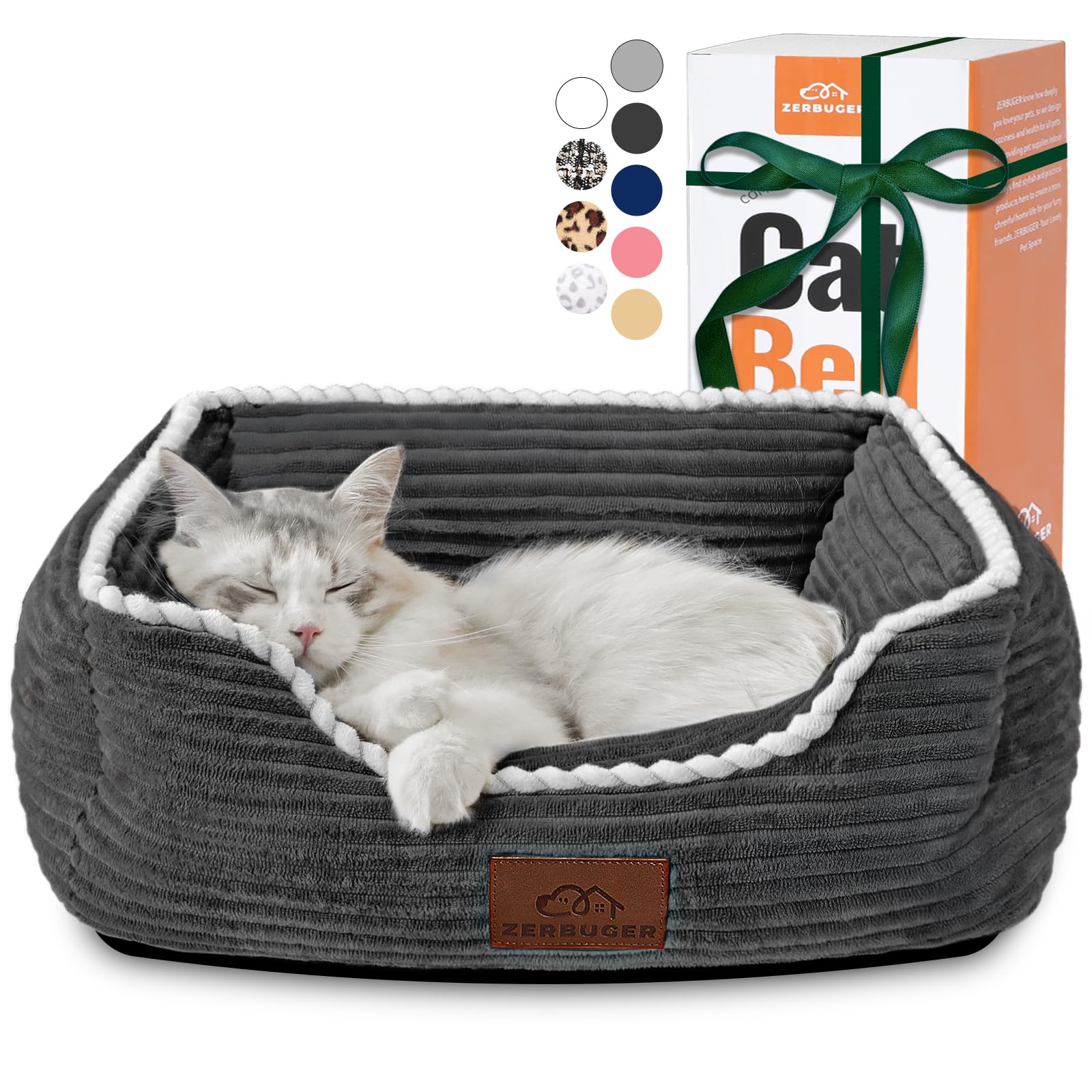 Cama Zerbuger para mascotas rectangular: descanso cómodo para perros y gatos pequeños