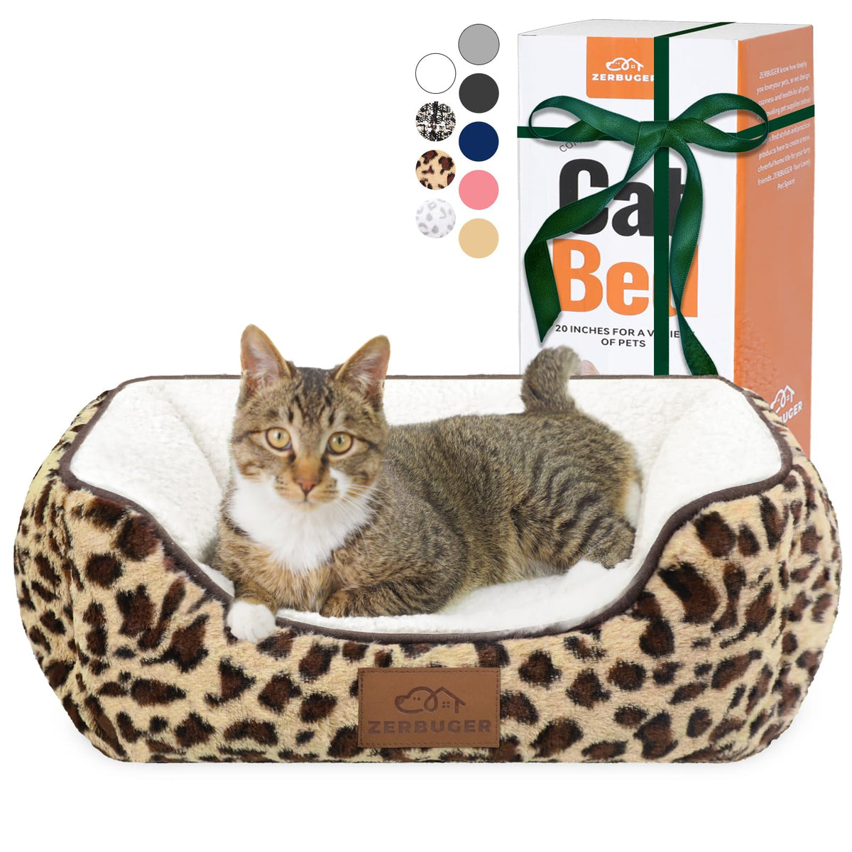 Cama Zerbuger rectangular con estampa leopard para descanso cómodo