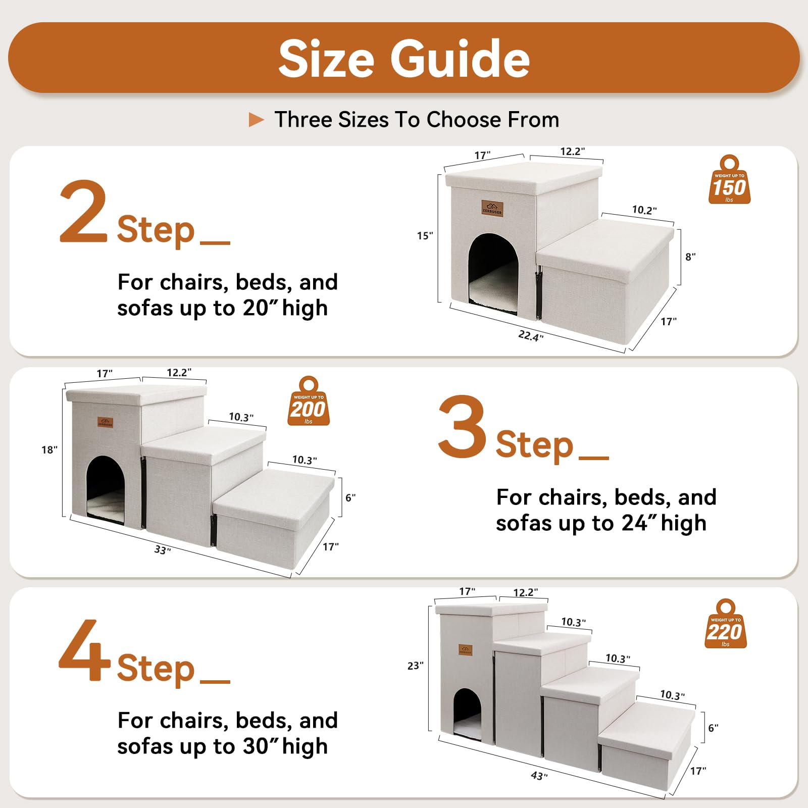 Zerbuger Escaleras con 54QT de almacenamiento para ropa o juguetes.
