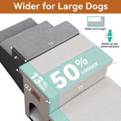 Escalones de Zerbuger con dimensiones 33L x 17W x 18H facilitan subir a la cama.