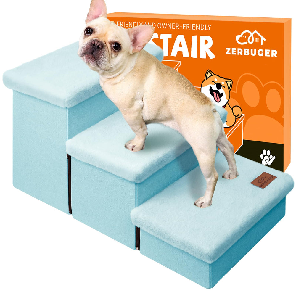 Zerbuger escaleras para perros con cubierta peluda, superficie suave para descansar