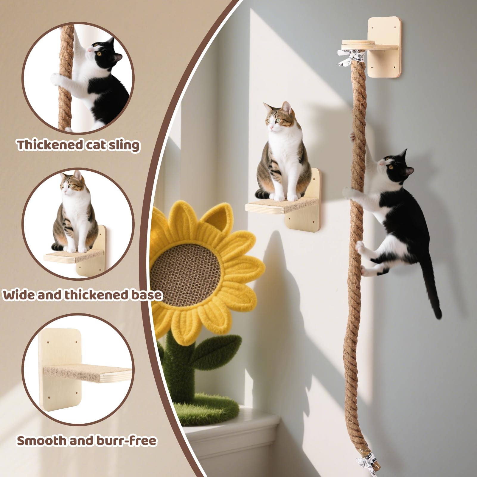 ZESTEFY cuerda de rascado en yute protege muebles.