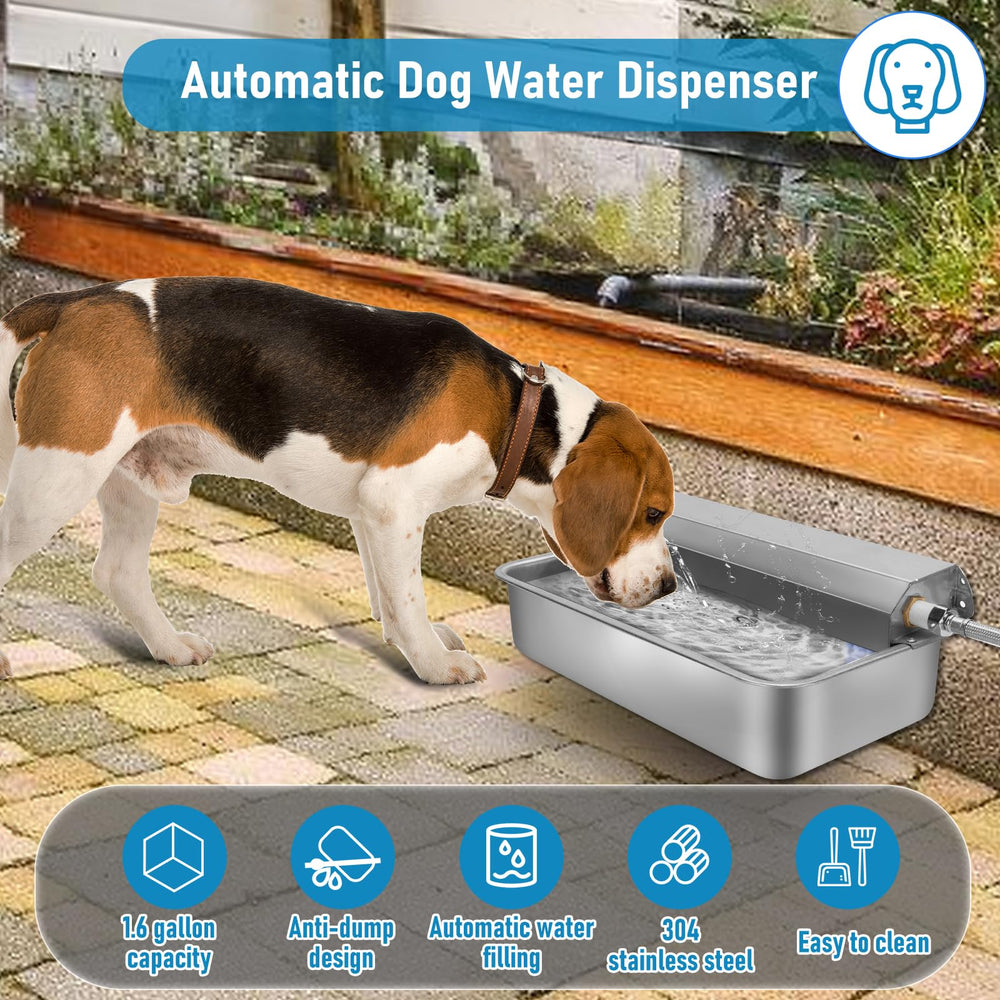 ZESTEFY dispensador-agua-perro-acero-inoxidable, diseño duradero para uso exterior.