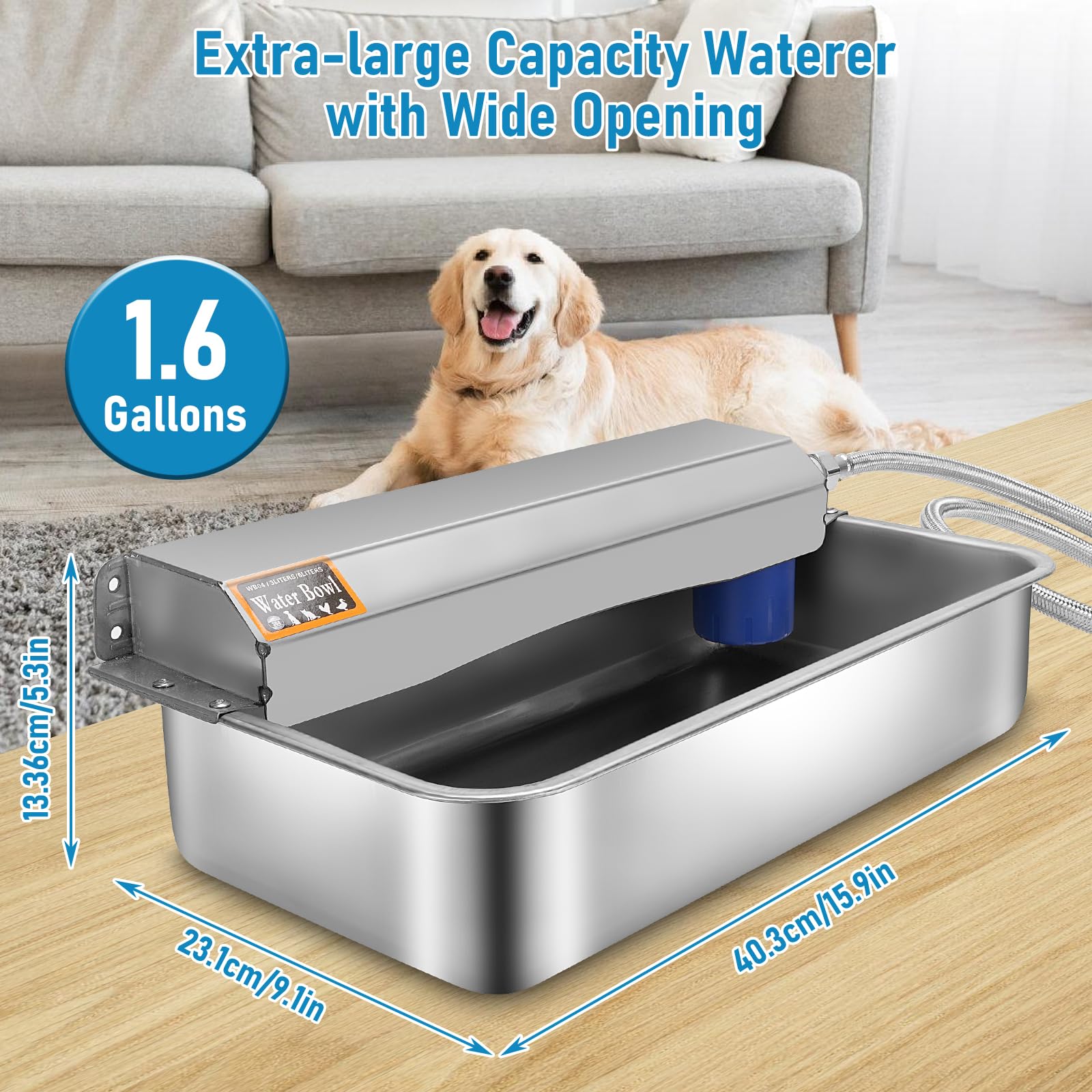 ZESTEFY dispensador-agua-perro-304-acero, duradero para beber.