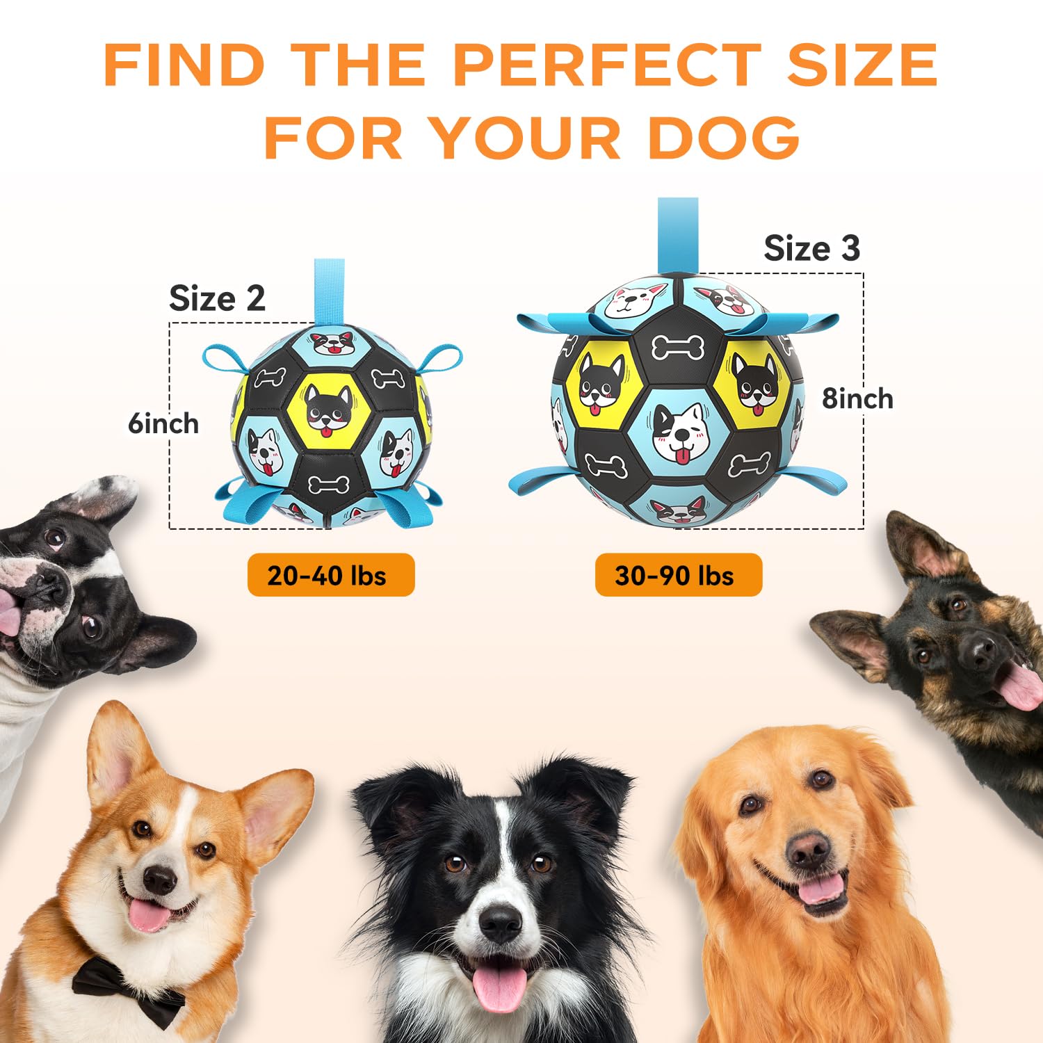 ZestPulse bola duradera para perros medianos y grandes, soporta tiro y juego intenso.