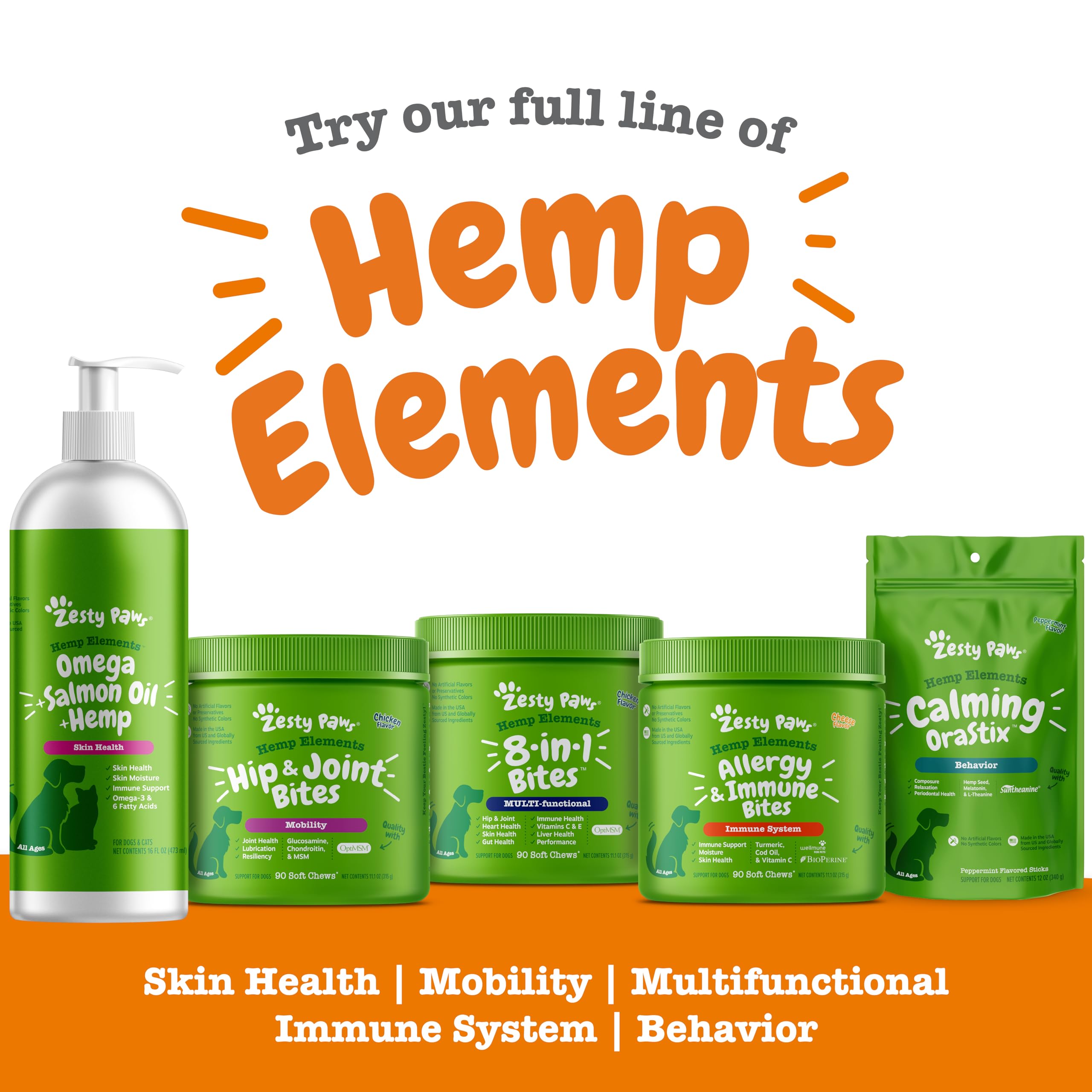 Zesty Paws aceite con EPA y DHA, complemento para mascotas