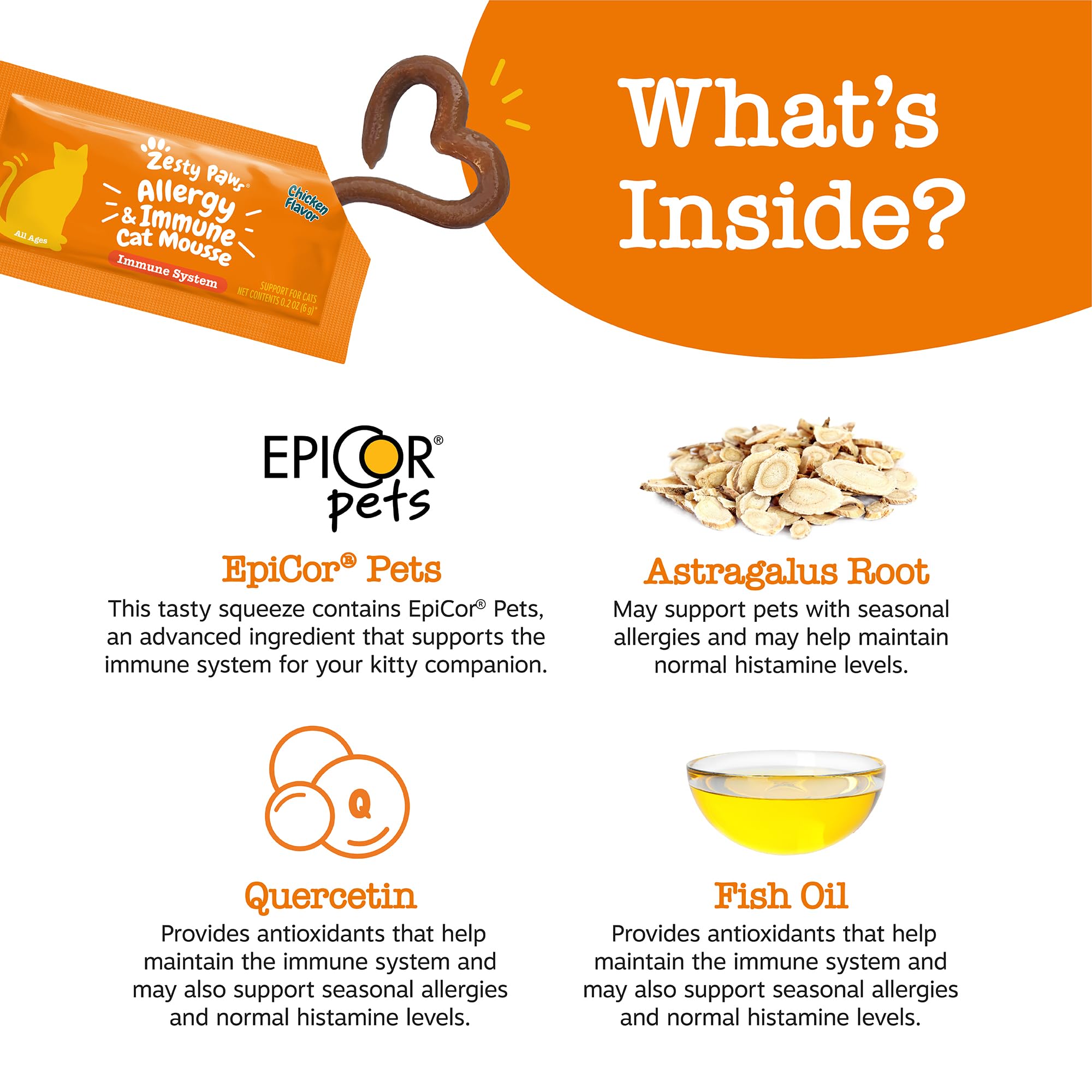 Zesty Paws Mousse alergia e inmunidad, porciones listas para servir.