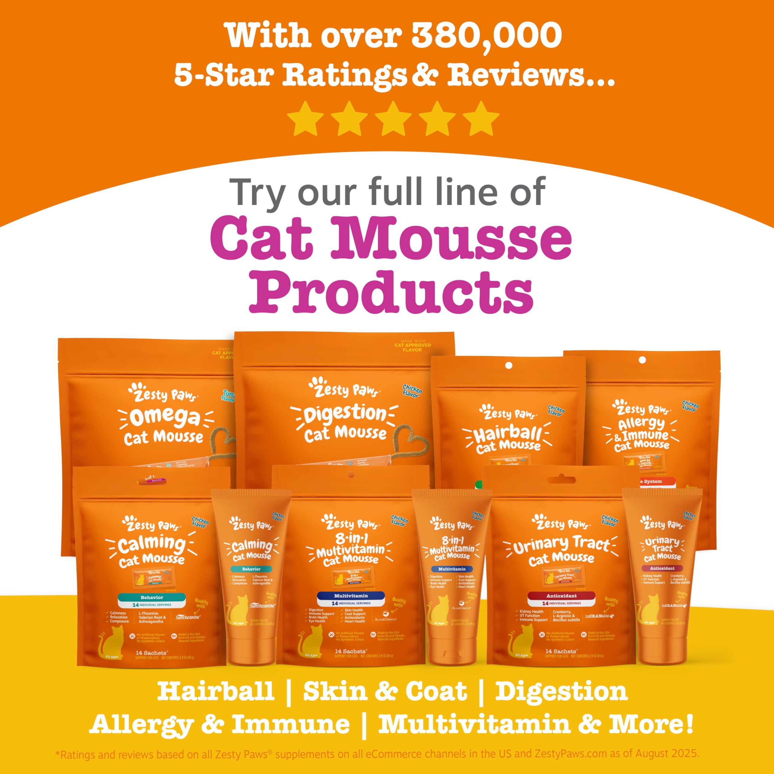 Zesty Paws Mousse alergia e inmunidad, empaque de 14 porciones.