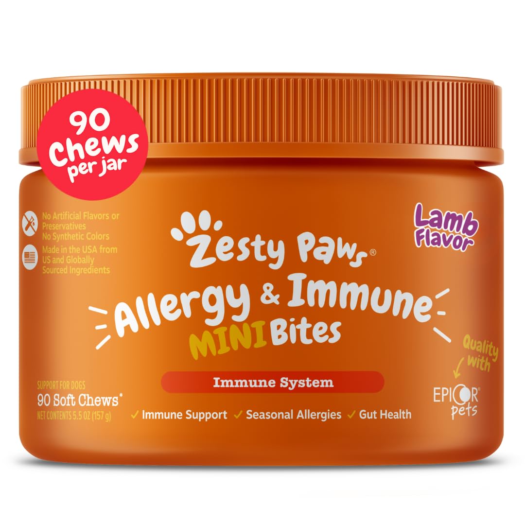 Bocados de Zesty Paws para alergias de perros, alivian la picazón.