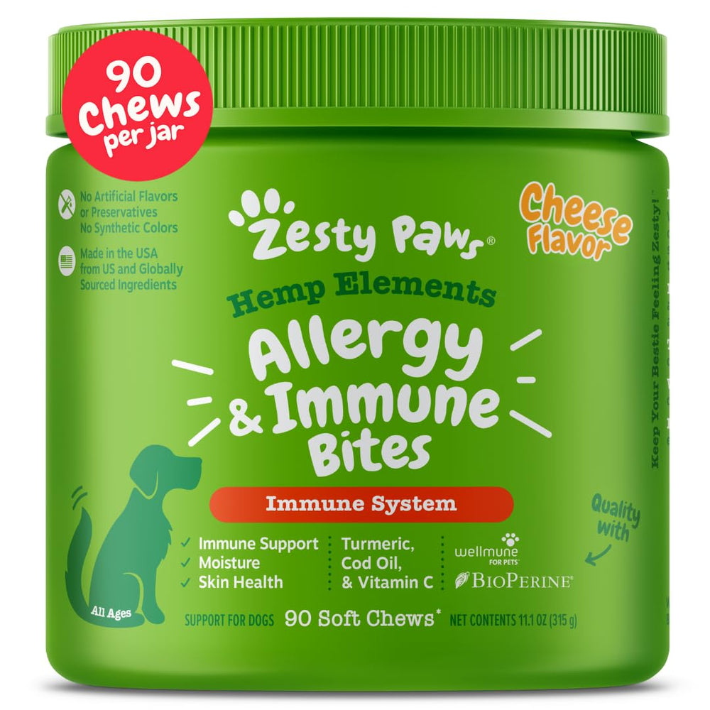 Zesty Paws Aller-Immune bocado para alergias caninas y picor.