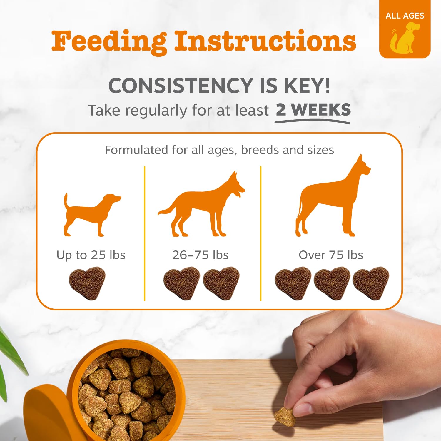 Zesty Paws bolsa de bocaditos verdes, práctico snack para la salud diaria.