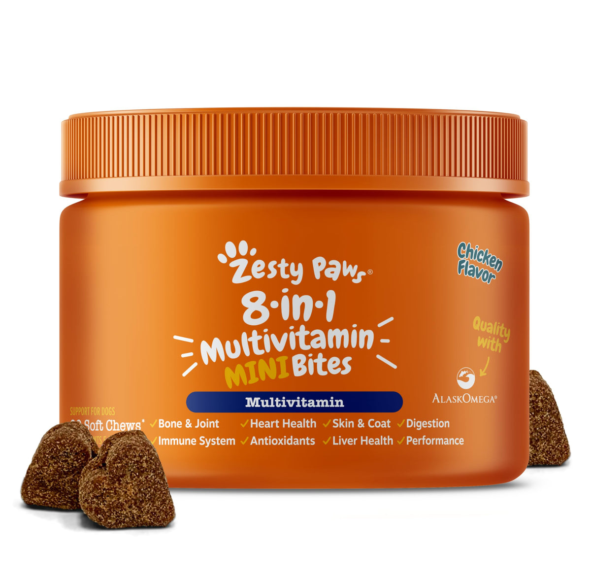 Zesty Paws multivitamin para perros en frasco, apoyo nutricional general