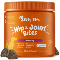 Zesty Paws masticables para articulación de perro sabor pato, favorece movilidad diaria.