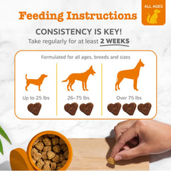 Zesty Paws mezcla de seis cepas probióticas para la flora intestinal.