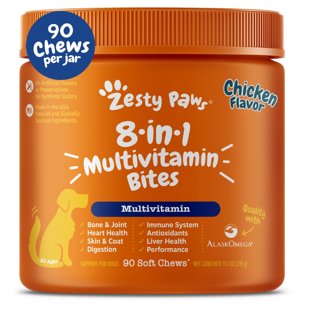 Zesty Paws Multivitamin para perros, apoyando articulaciones y movilidad diaria