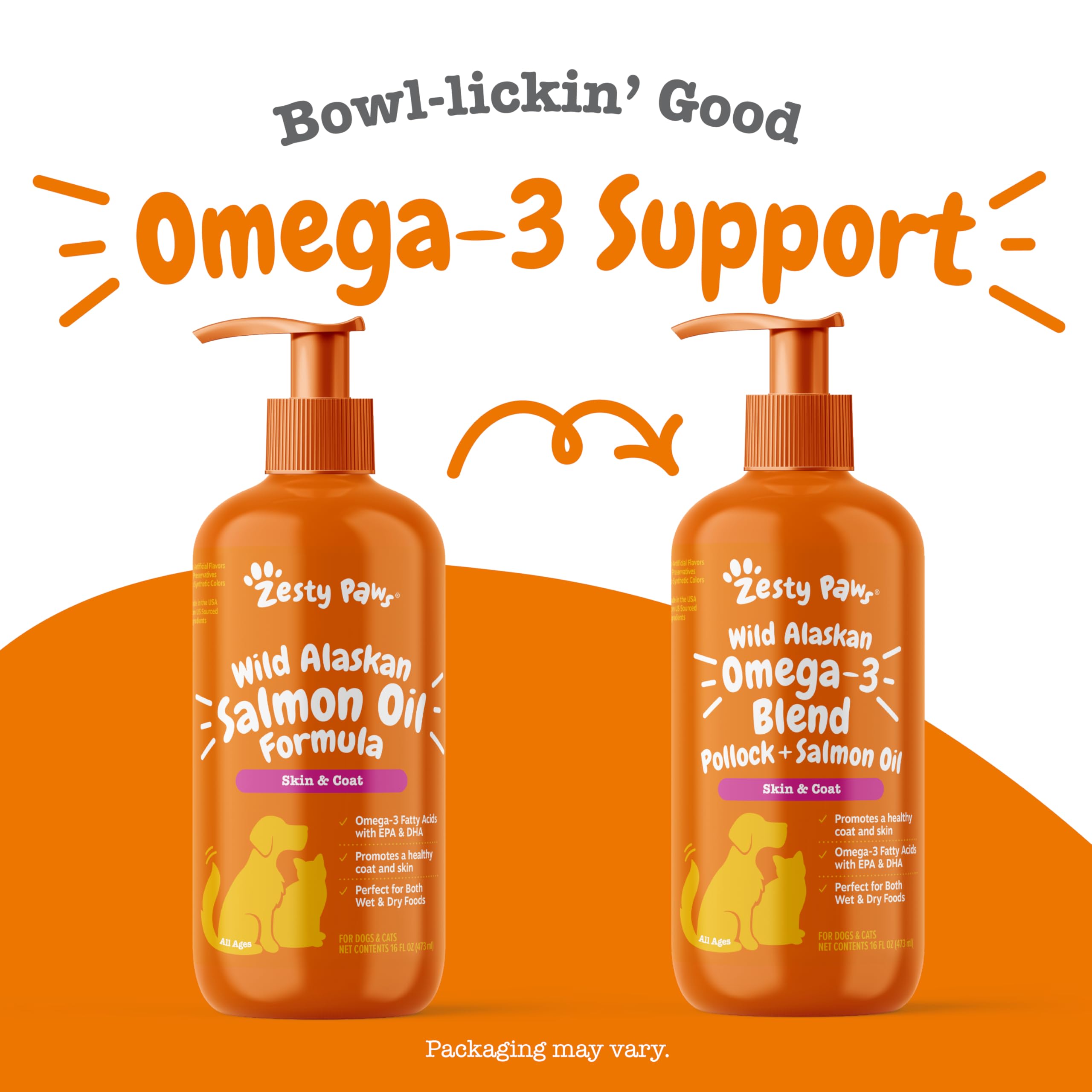 Zesty Paws Omega-3, certificado de calidad NASC para mascotas.