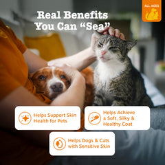 Zesty Paws Omega-3, etiqueta clara, confianza en calidad NASC.
