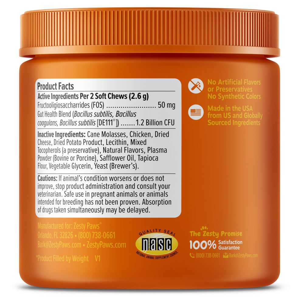 Zesty Paws Probiotic Bites, envase práctico para rutina diaria