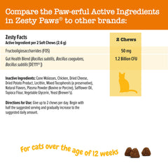 Zesty Paws Probiotic Bites con FOS, prebiótico para flora intestinal