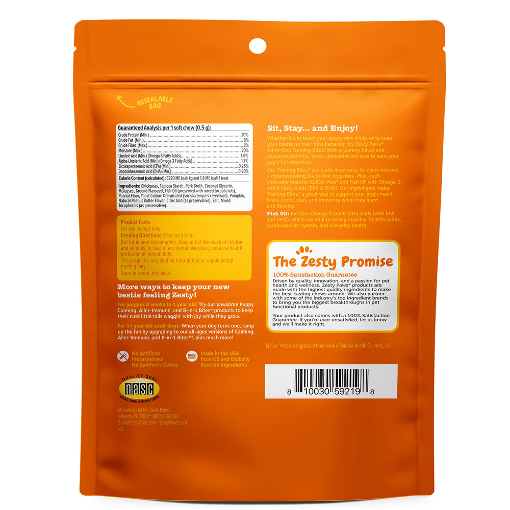 Zesty Paws salud de articulaciones con omega en cada bocado.