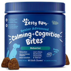 Zesty Paws Senior Calma y Cognición: bocaditos sabrosos para apoyar la cognición y la calma
