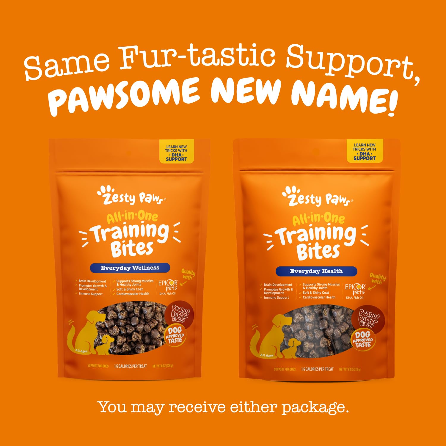 Textura suave de Zesty Paws, mordisco fácil para cachorros y seniors.