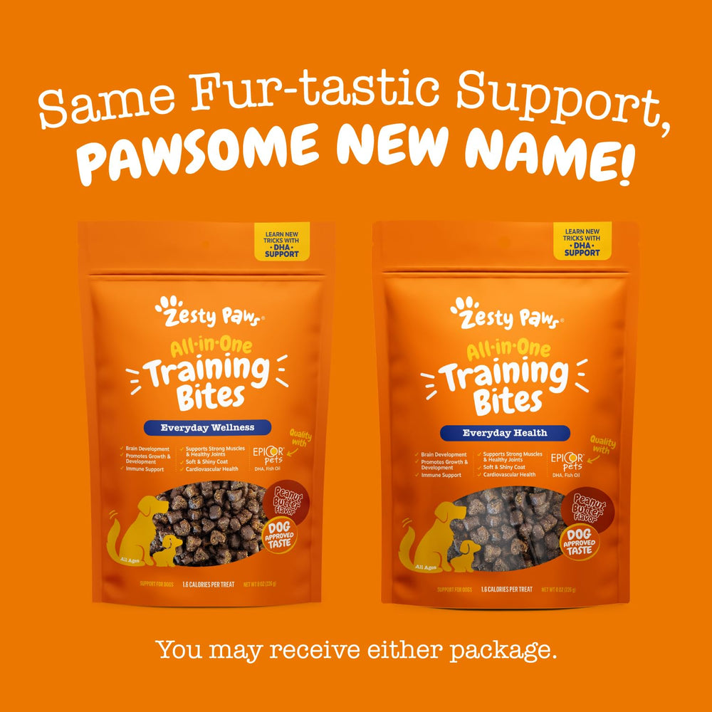 Textura suave de Zesty Paws, mordisco fácil para cachorros y seniors.
