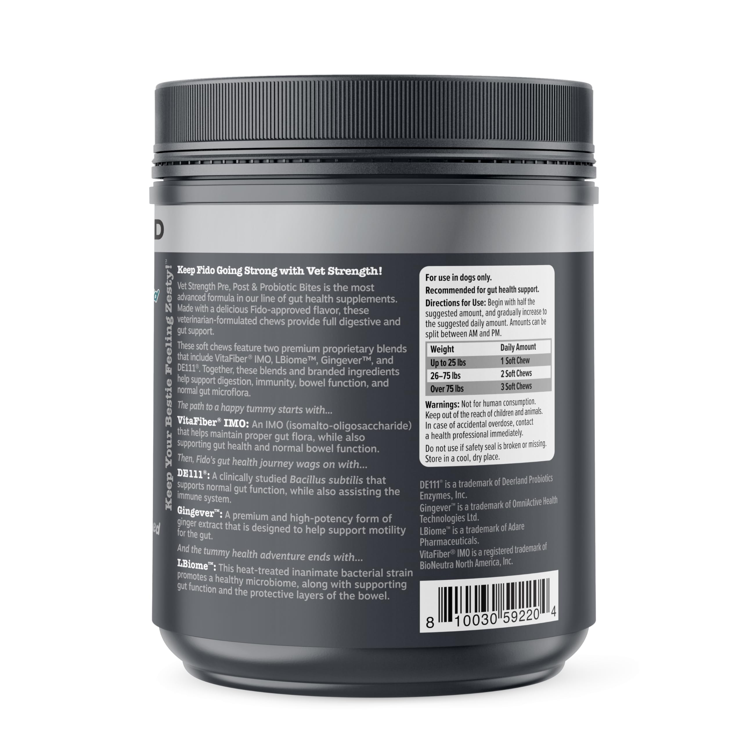 Formulación clínica para perros, apoyo a función intestinal saludable con probióticos.