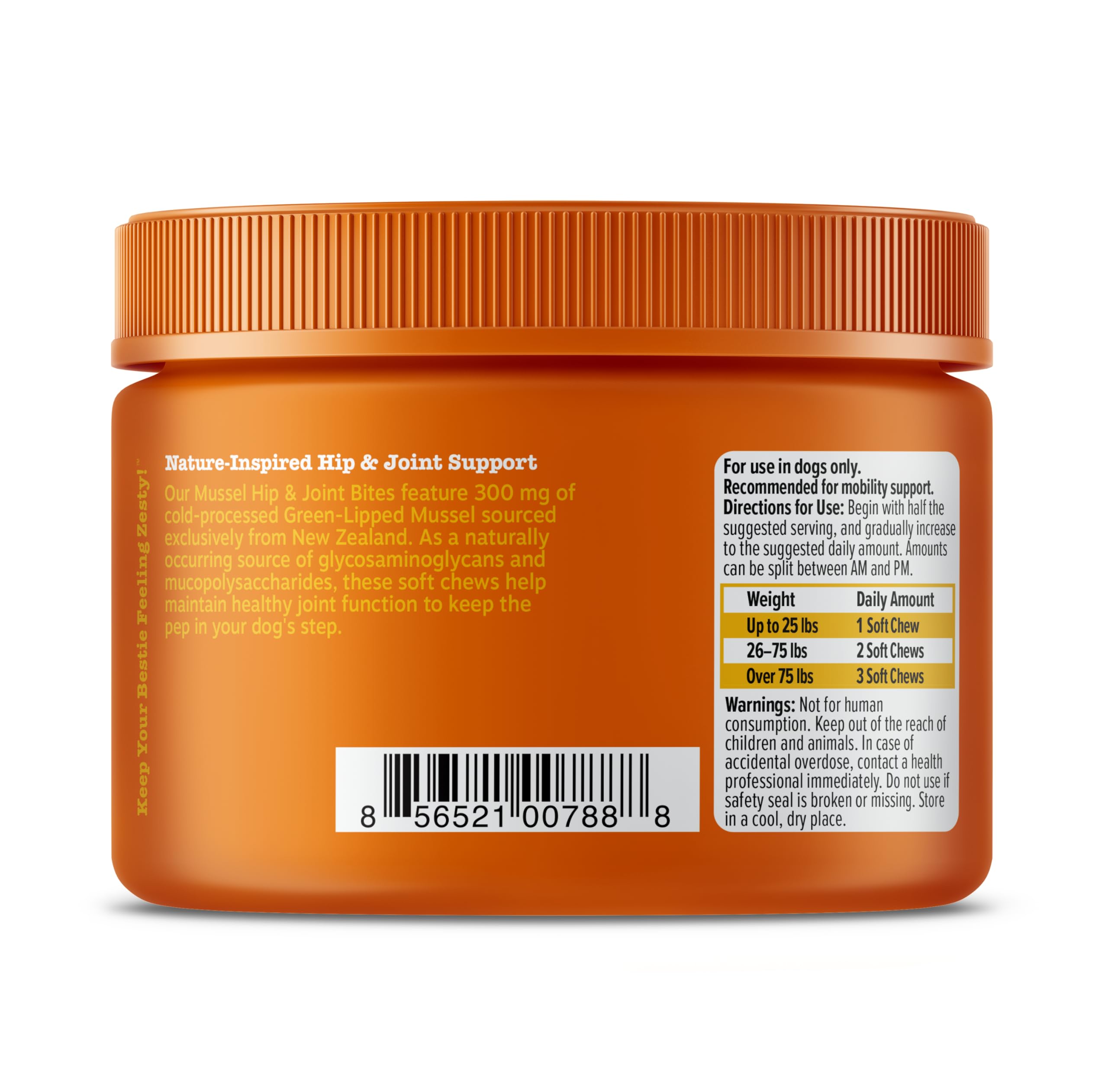 Ingredientes naturales de Zesty Paws para movilidad y bienestar.