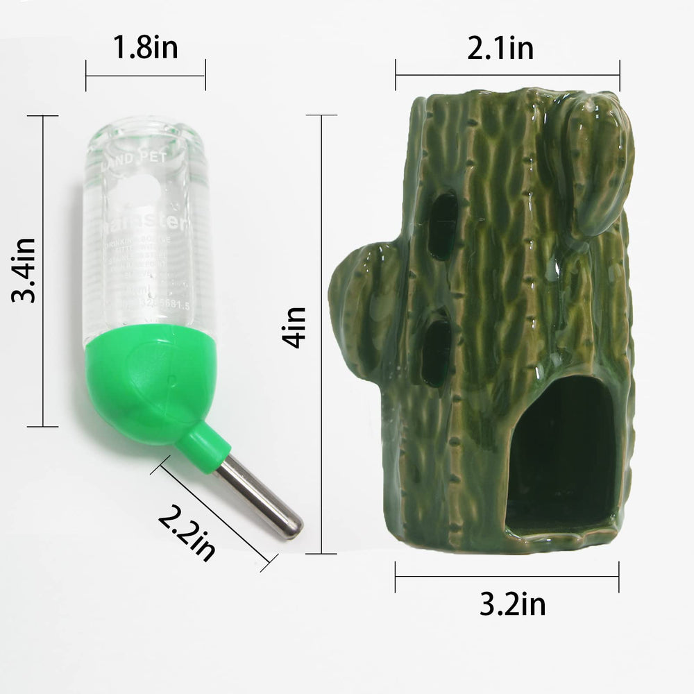 Decoración cerámica Zhilishu con cactus, embellece el hábitat del hamster.