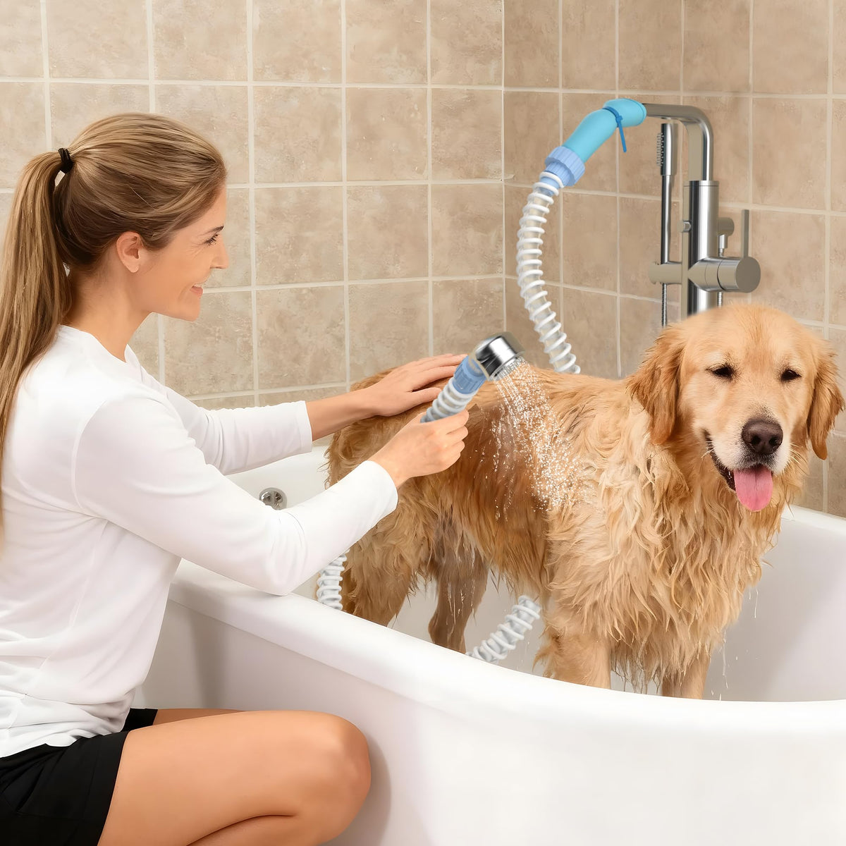 Zhongpu Reach adaptador grifo deslizable universal facilita ducha portátil para mascotas.