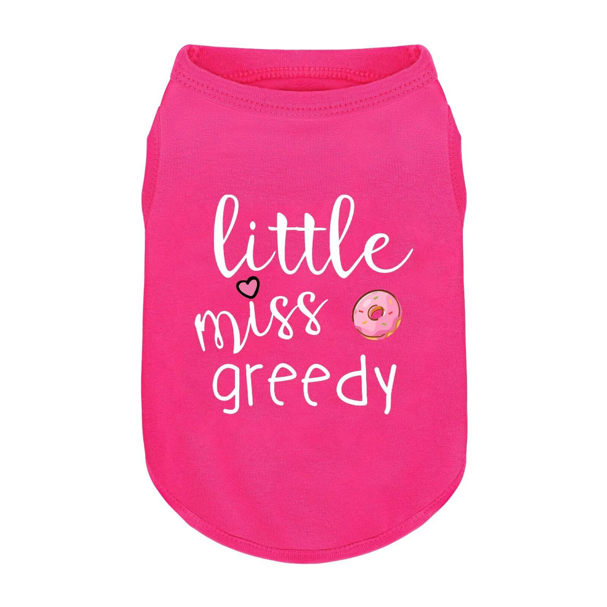 Camiseta para perro ZIAGAOP rosa Little Miss Greedy, ideal para salidas diarias.