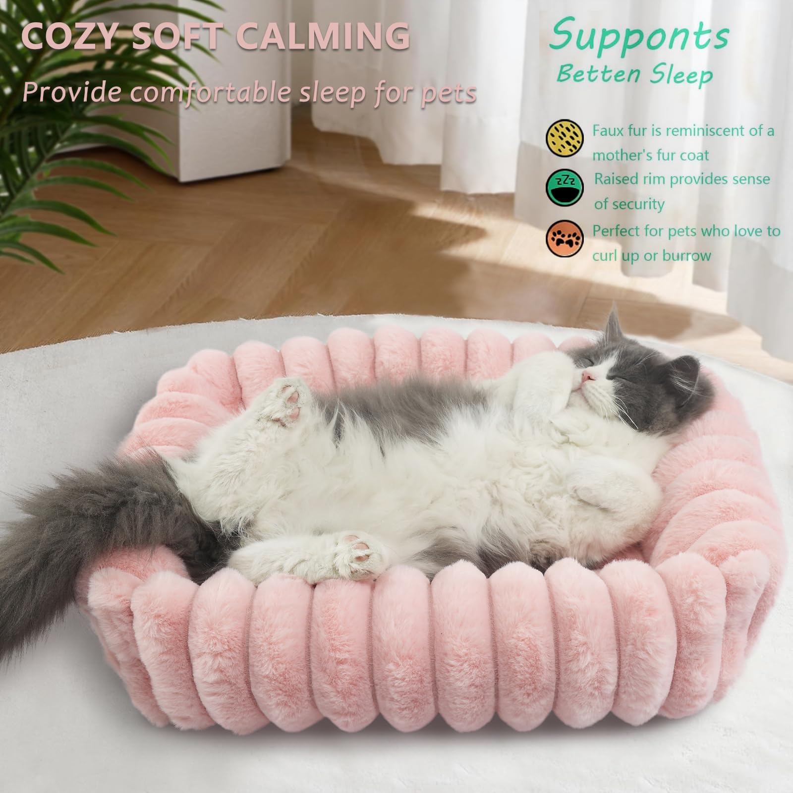 Cama zihapgpzp con borde elevado, vista lateral, soporte para cabeza y cuello