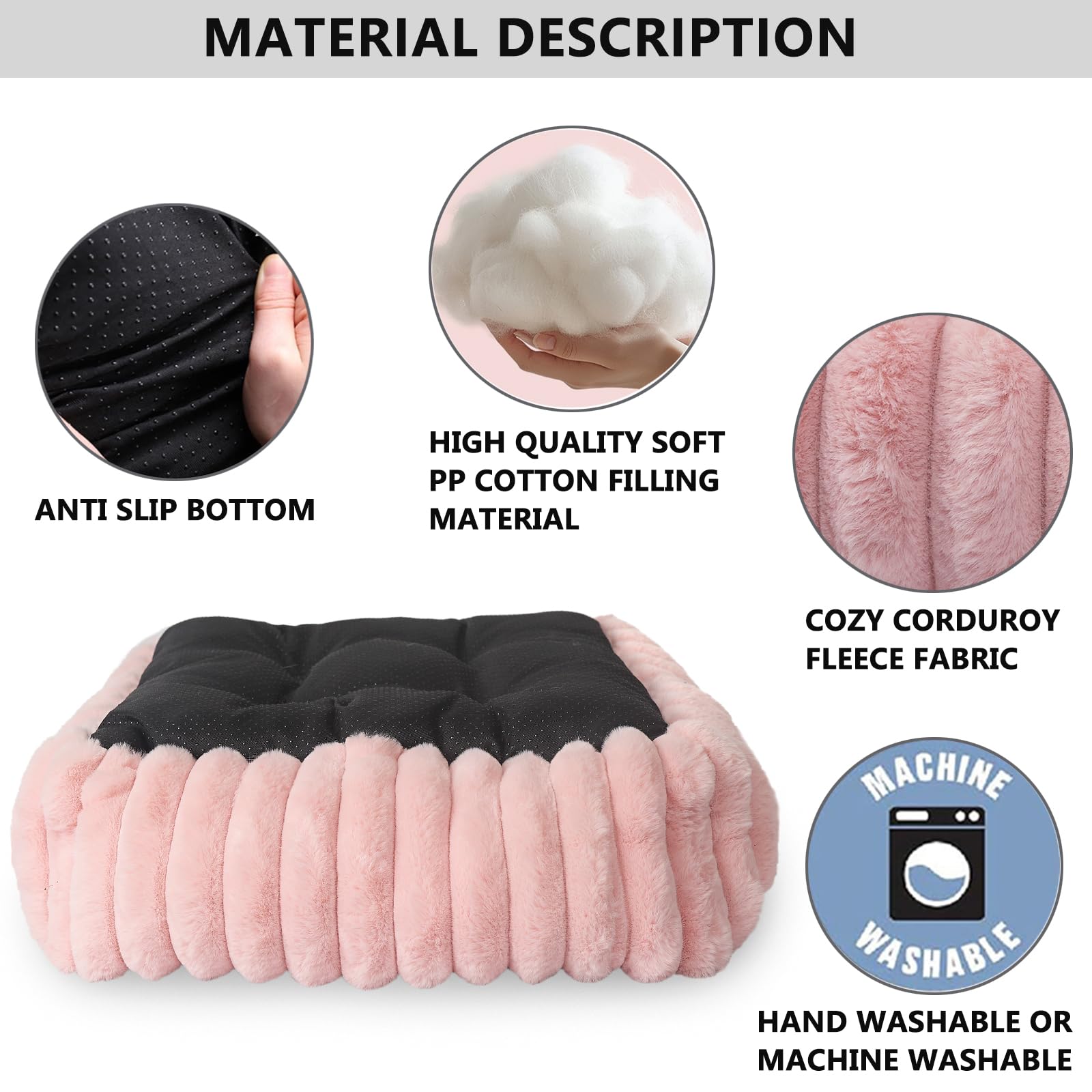 Cama zihapgpzp rosa, vista superior, ideal para gatos o perros pequeños
