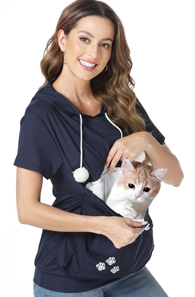 ZIIFULLHOU camiseta-transportin frontal con mascota para paseos cómodos y cercanos.