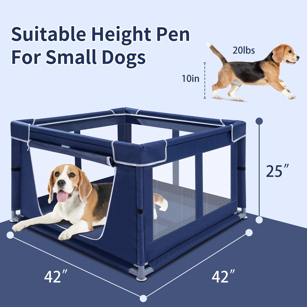 Espacio amplio para cachorros y gatitos con buena visibilidad del entorno.