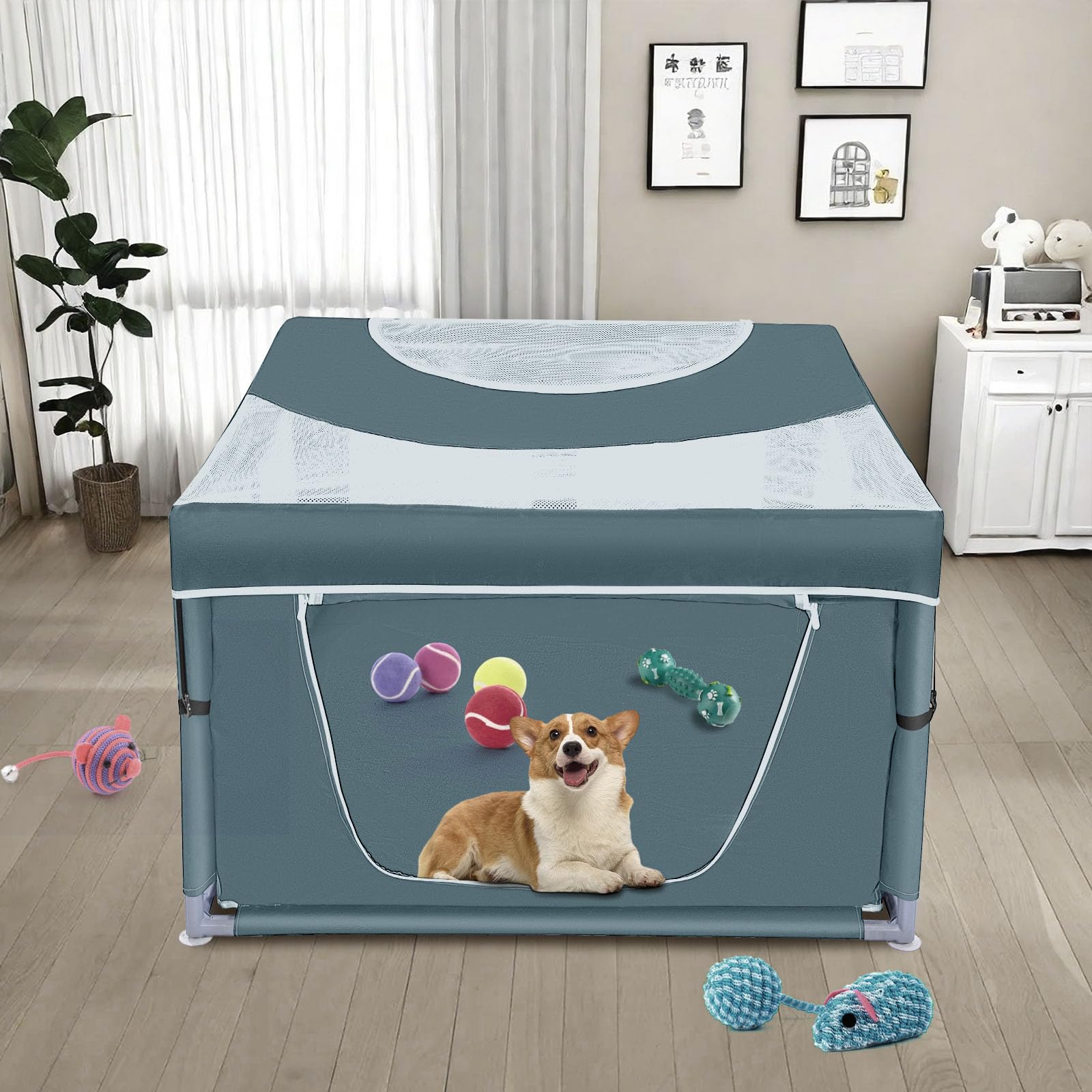 Uso en interiores para separar mascotas de forma temporal.