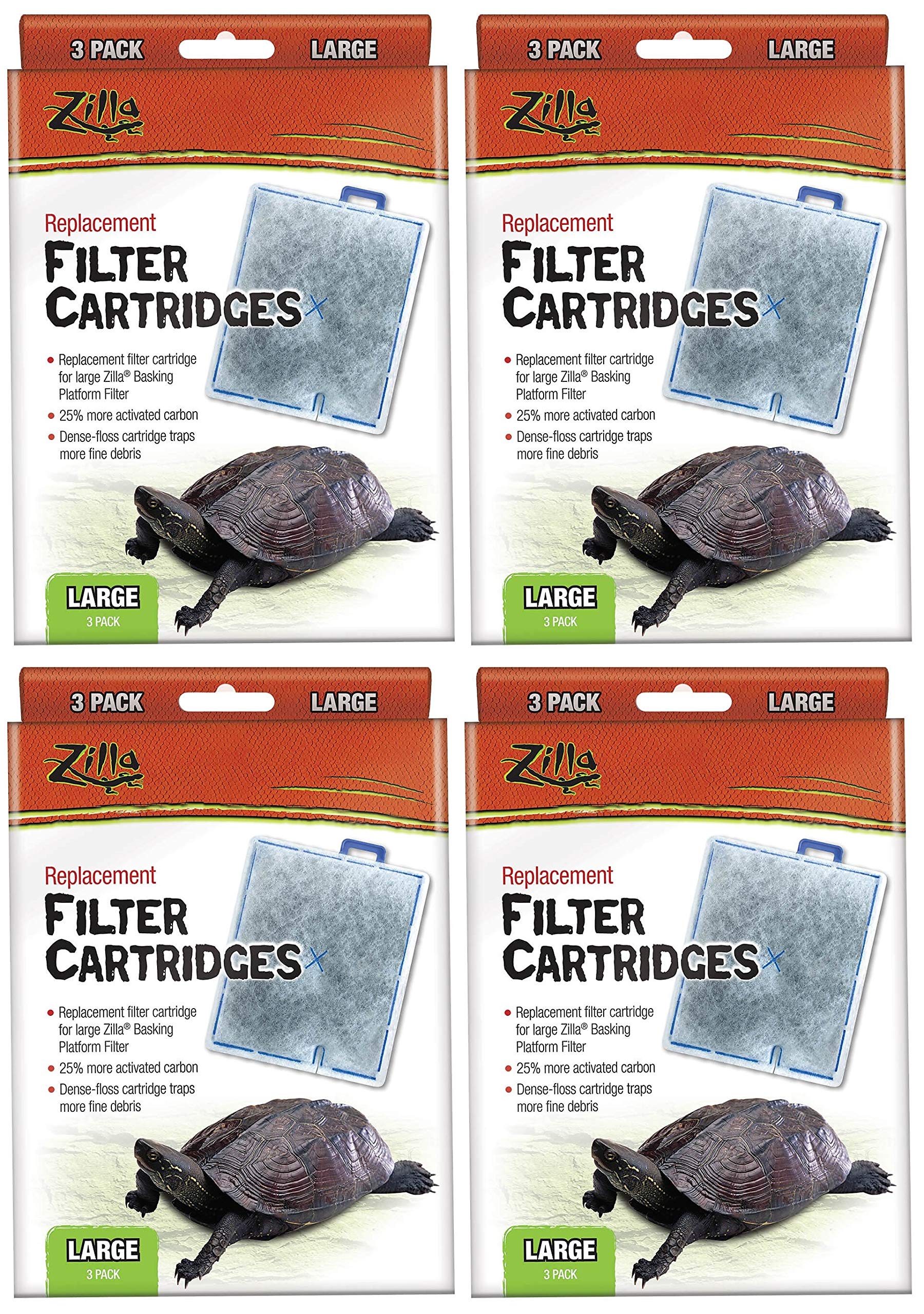 Zilla, cartucho de filtro grande para tortugas, kit Deluxe y Premium, mantiene el agua clara.