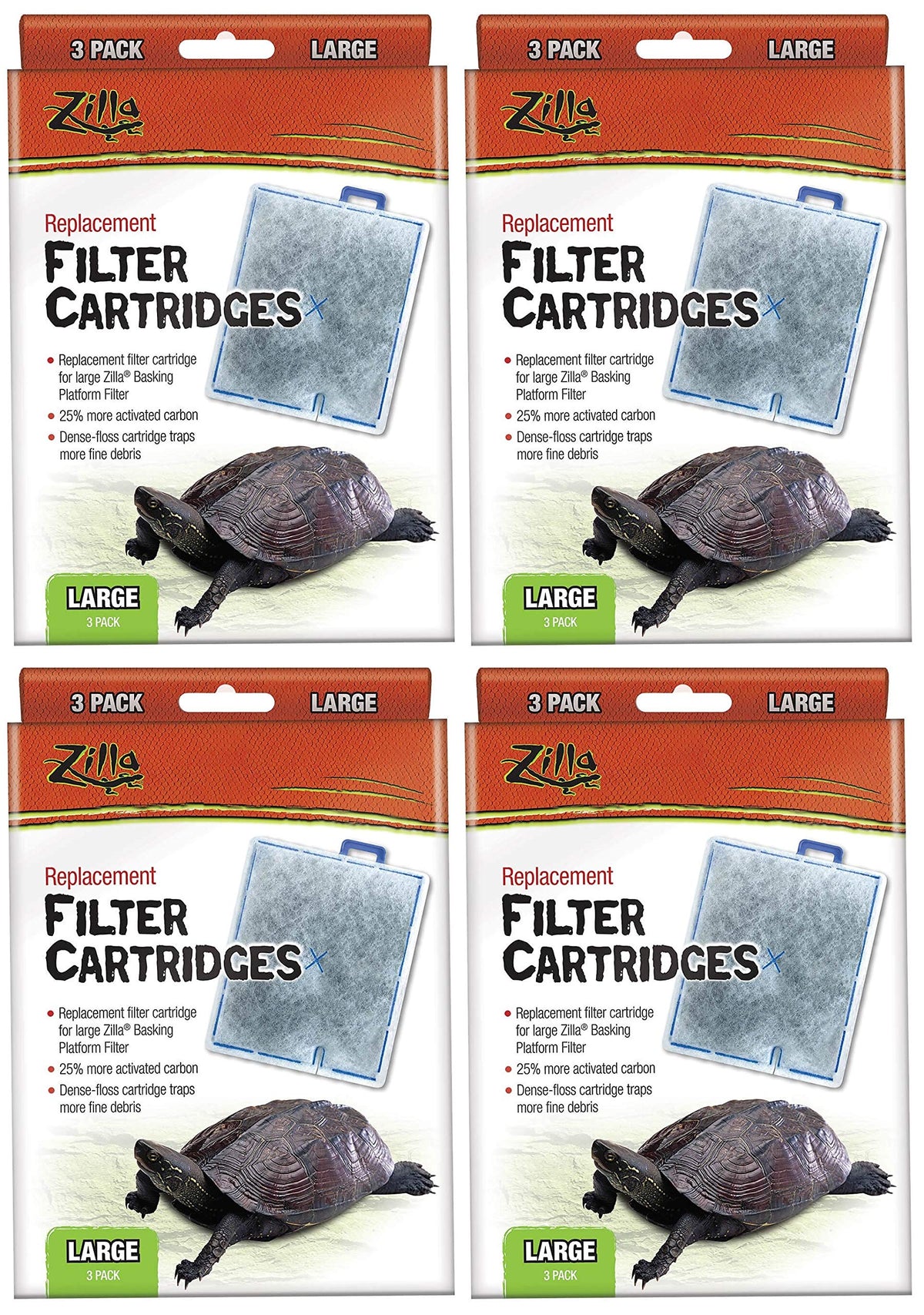Zilla, cartucho de filtro grande para tortugas, kit Deluxe y Premium, mantiene el agua clara.