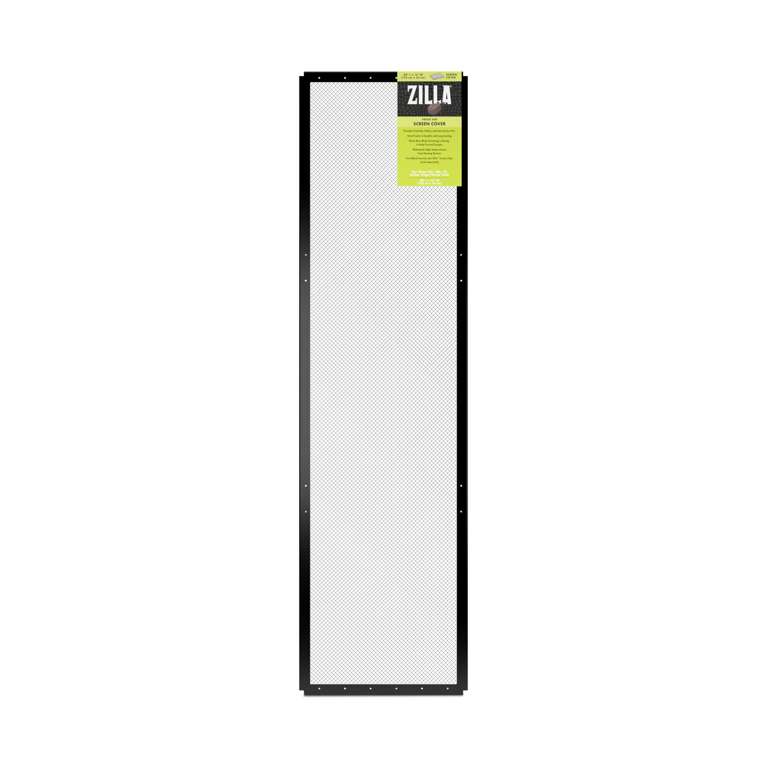 Zilla protección de pantalla aire fresco, vista frontal, marco de acero negro resistente