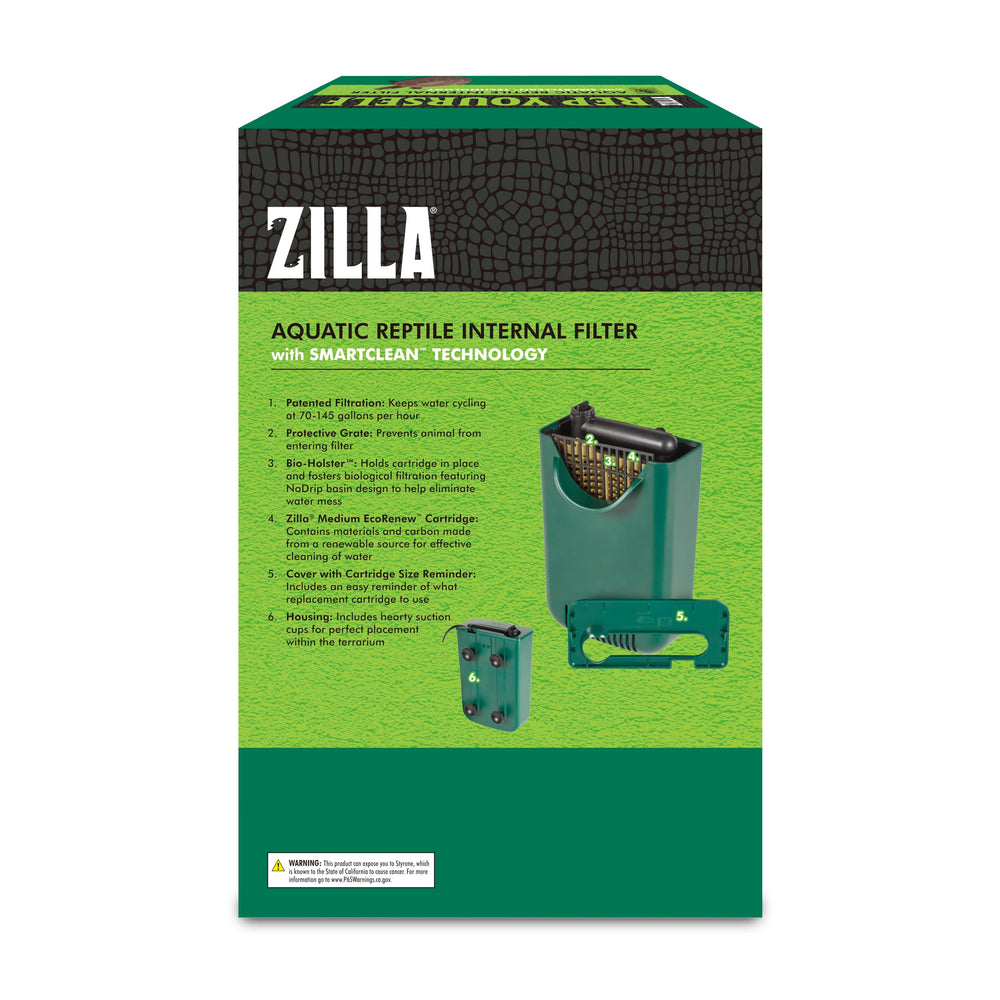 Zilla filtración apta para terrarios de hasta 40 galones con 20 galones de agua