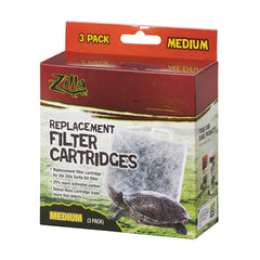 Filtro Zilla mediano (3-pack) para tortuga, mantiene el agua clara y filtración efectiva.